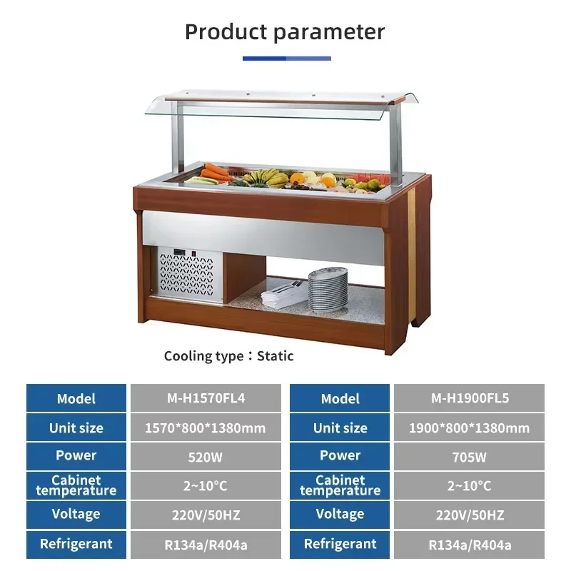 Customized professional bar equipment / restaurant supply store / Buffet Table Refrigerator Salad