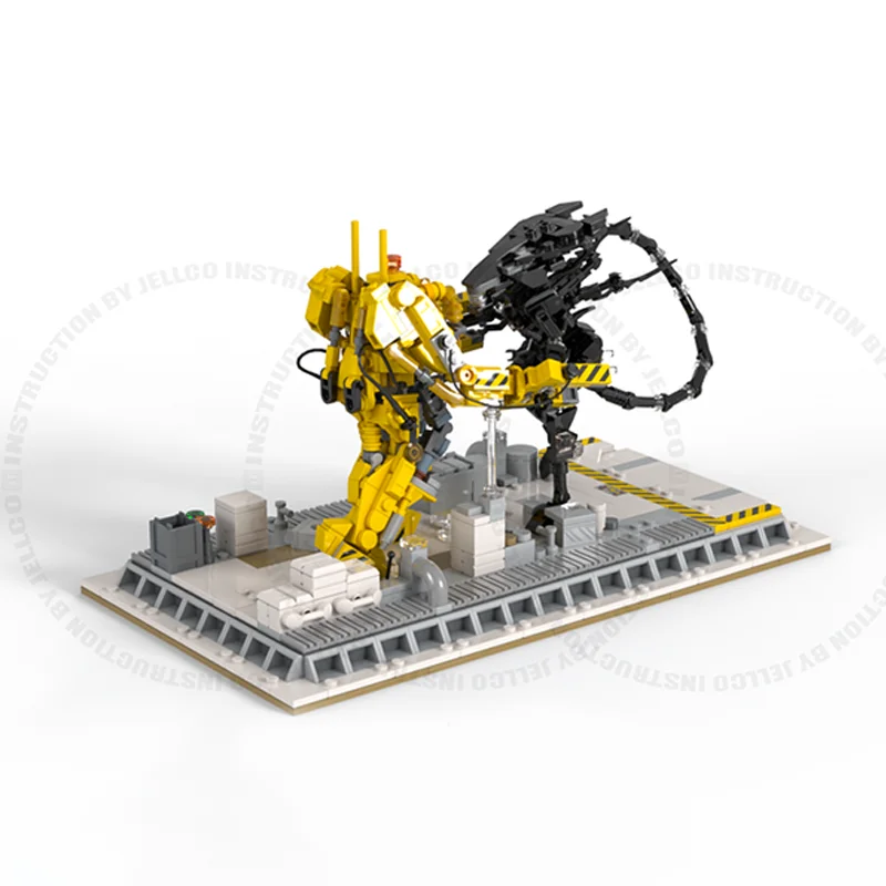 Moc Aliens 마이크로 디오라마: Ripley Vs Alien Queen 빌딩 블록, 창의적인 조립 벽돌 장난감, 어린이 크리스마스 DIY 선물, 896 개