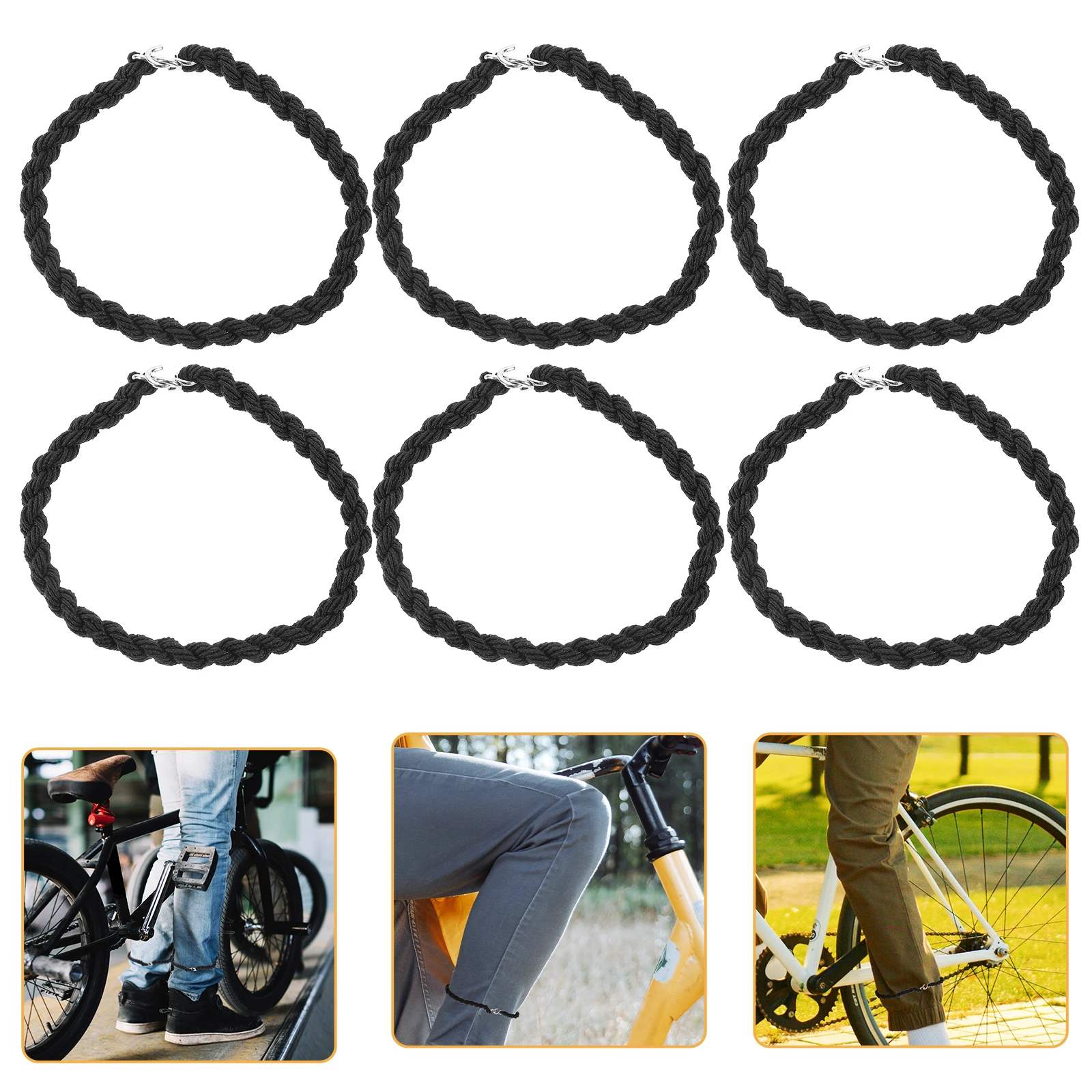 

10 pcs Black Elastic Leg Straps Pants Ankles Boot Straps Nylon Material Outdoor Climbing Cycling Durable Simple To Use
