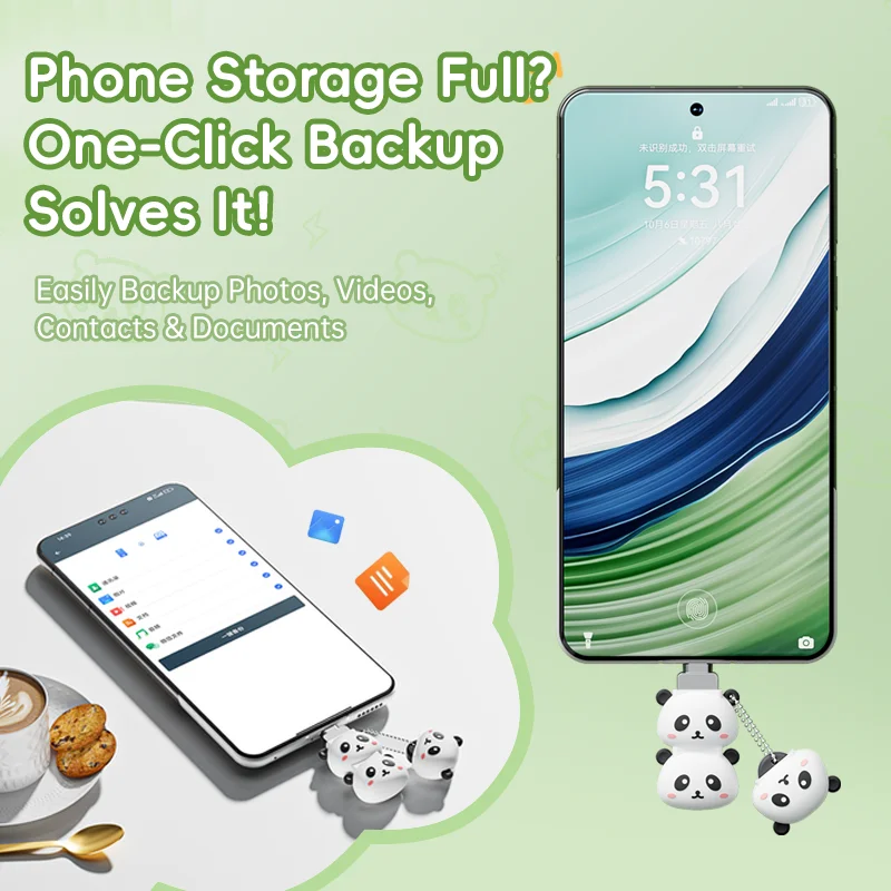 محرك فلاش USB لطيف من MOVESPEED Panda 256 جيجابايت 128 جيجابايت 64 جيجابايت USB3.1 نوع C محرك القلم USB ذاكرة بندريف آيفون 15/16 الكمبيوتر الذكي