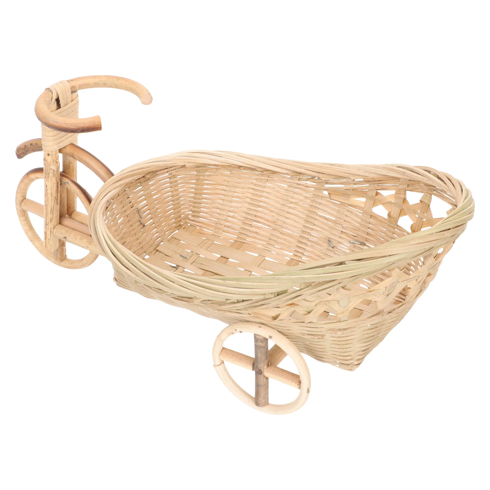 

Braided Tricycle Storage Basket Woven Baskets Desktop Decor Food naments Bamboo Dry Fruit H woven Texture Creative Shape