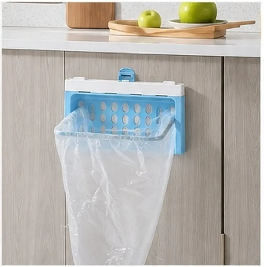 2Pcs Rubbish Bag Shelf Wall Mount Garbage Bag Holder Foldable PP Material Compact Design for Home Kitchen Office Store Space