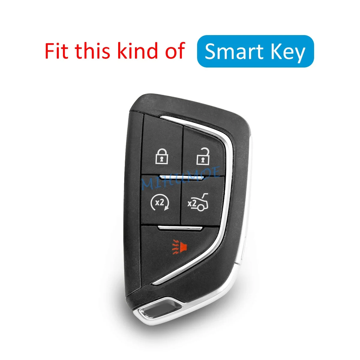 For Cadillac CT4 CT5 Lyriq XT4 Escalade Optiq Vistiq Black Transparent Car Remote Key Fob Case Cover Keychain Holder Accessories