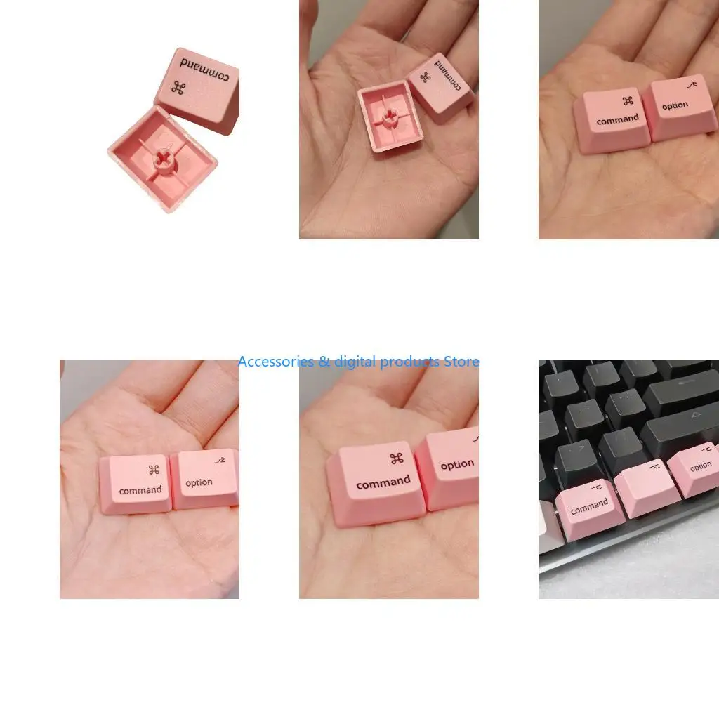 77JD 2pcs Mechanical Keyboard Keycaps In 1 25U Comand Option Keycap Vibranted Color