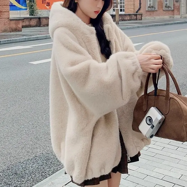 New women's fluffy fur integrated lamb wool cotton clothes women's coat