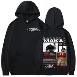 Rapper Maka Aura Tour Album 2025 Hoodies Men's Women Vintage Fashion Hooded Sweatshirts Hip Hop Oversized Pullovers Streetwear