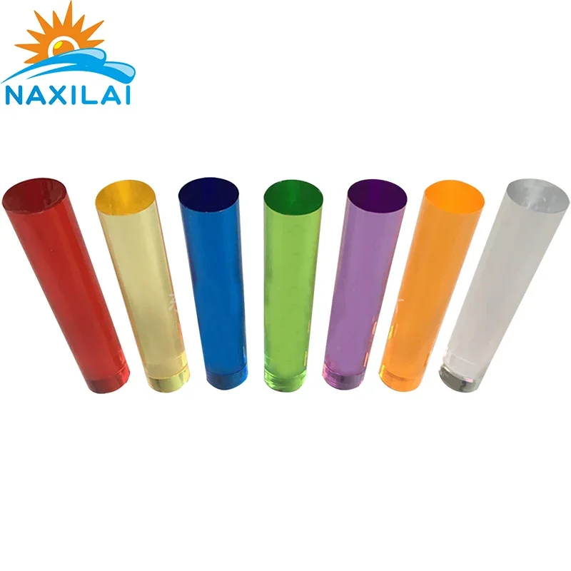 24 قطعة 1/2 بوصة OD (1.2 سم) × 3 بوصة طول قضبان وتد أكريليك شفافة ملونة قضيب برايت (أطراف مصقولة) أحمر برتقالي أزرق أصفر أخضر أرجواني