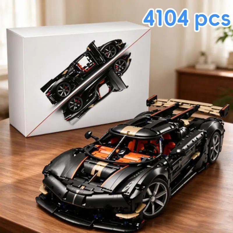 2026 New Popular High Performance Streamline Sports Car 4104pcs Assemble Puzzle Model, Static Finished Display Assembly Set