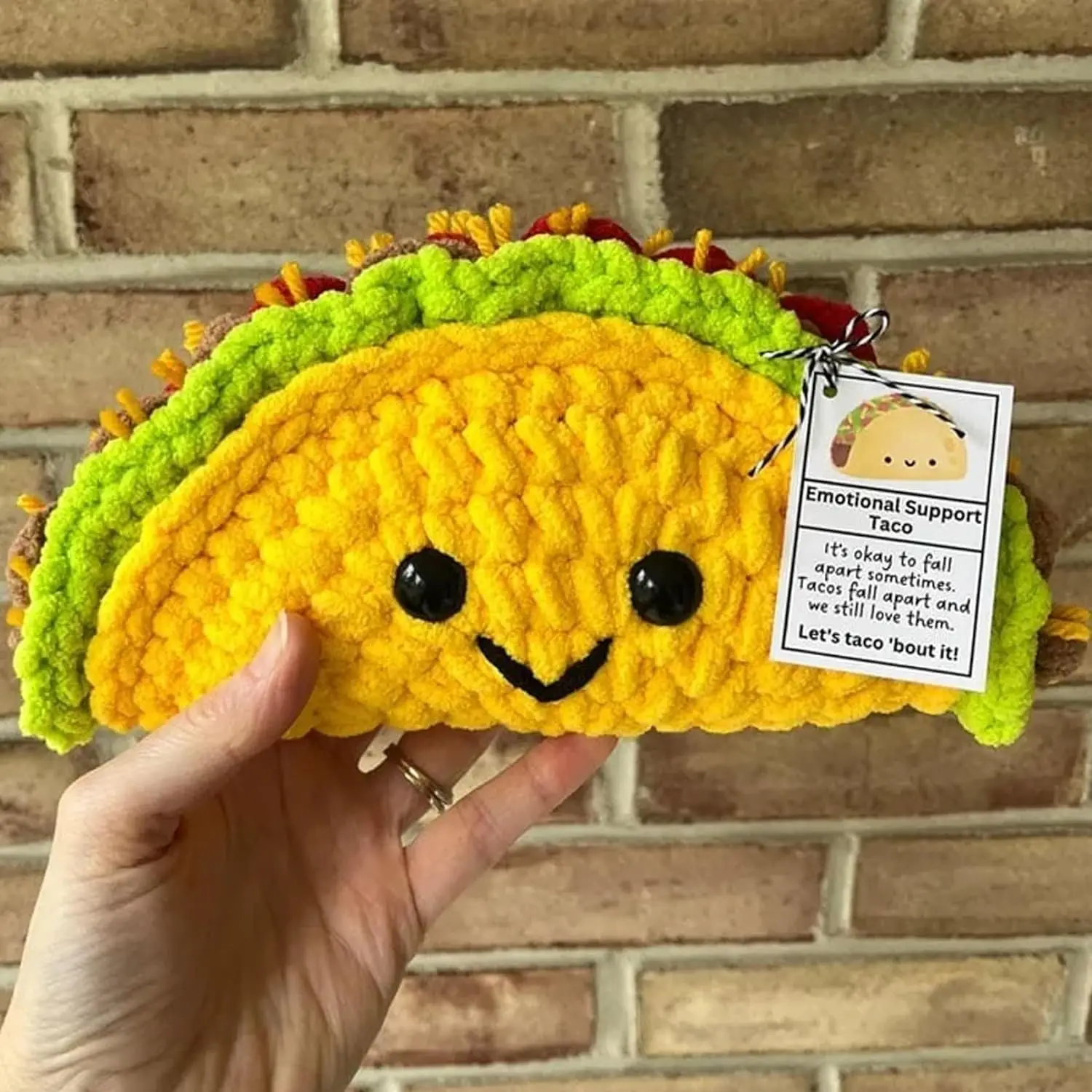 

Emotional Support Taco, Handmade Emotional Support Plush, Positive Emotional Support Fries Crochet for Friends Family