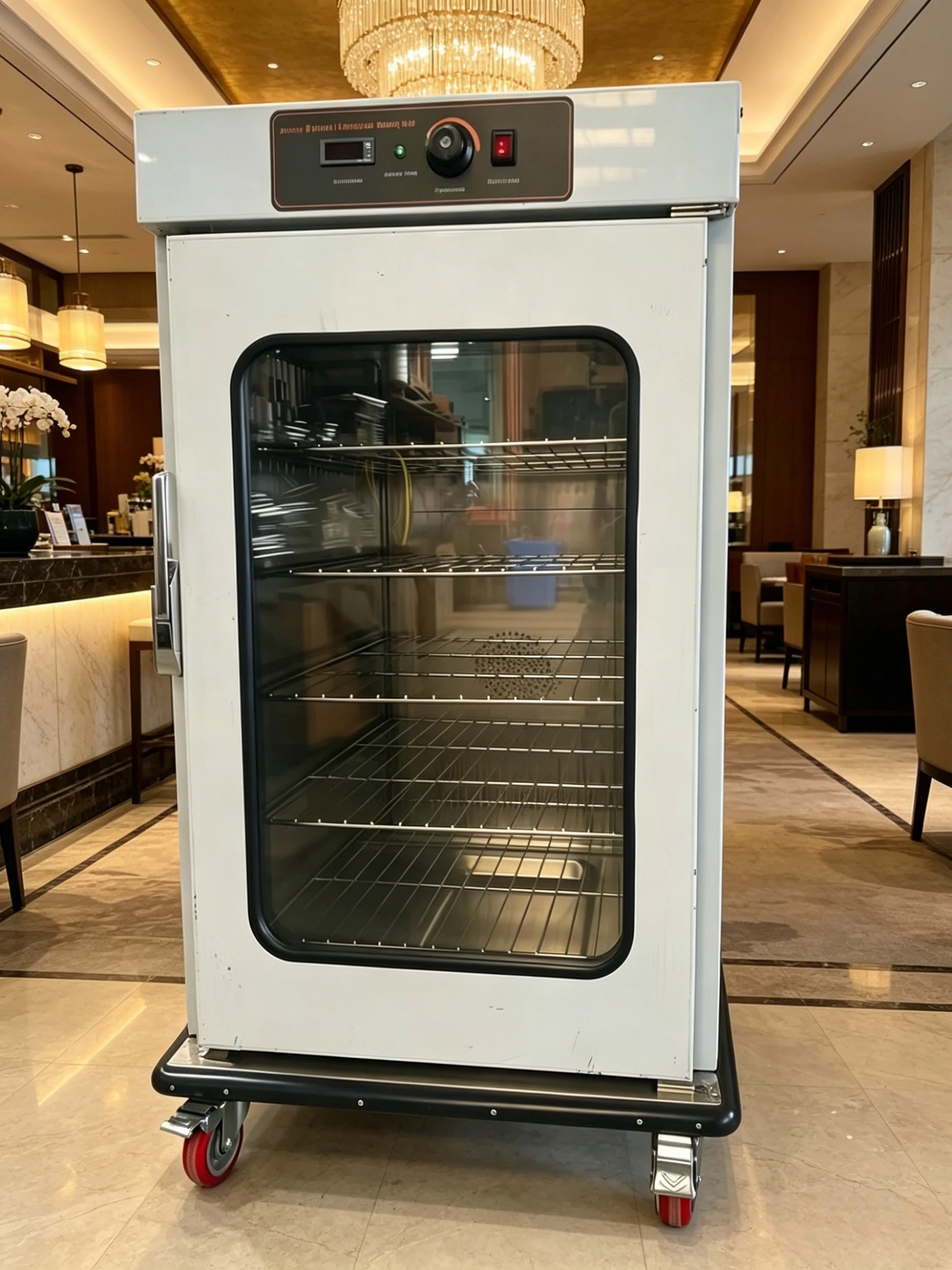 Commercial 5 Layers Heated Banquet Cart Stainless Steel Mobile Insulated Food Warmer Trolley With Glass Door For Hotel Catering