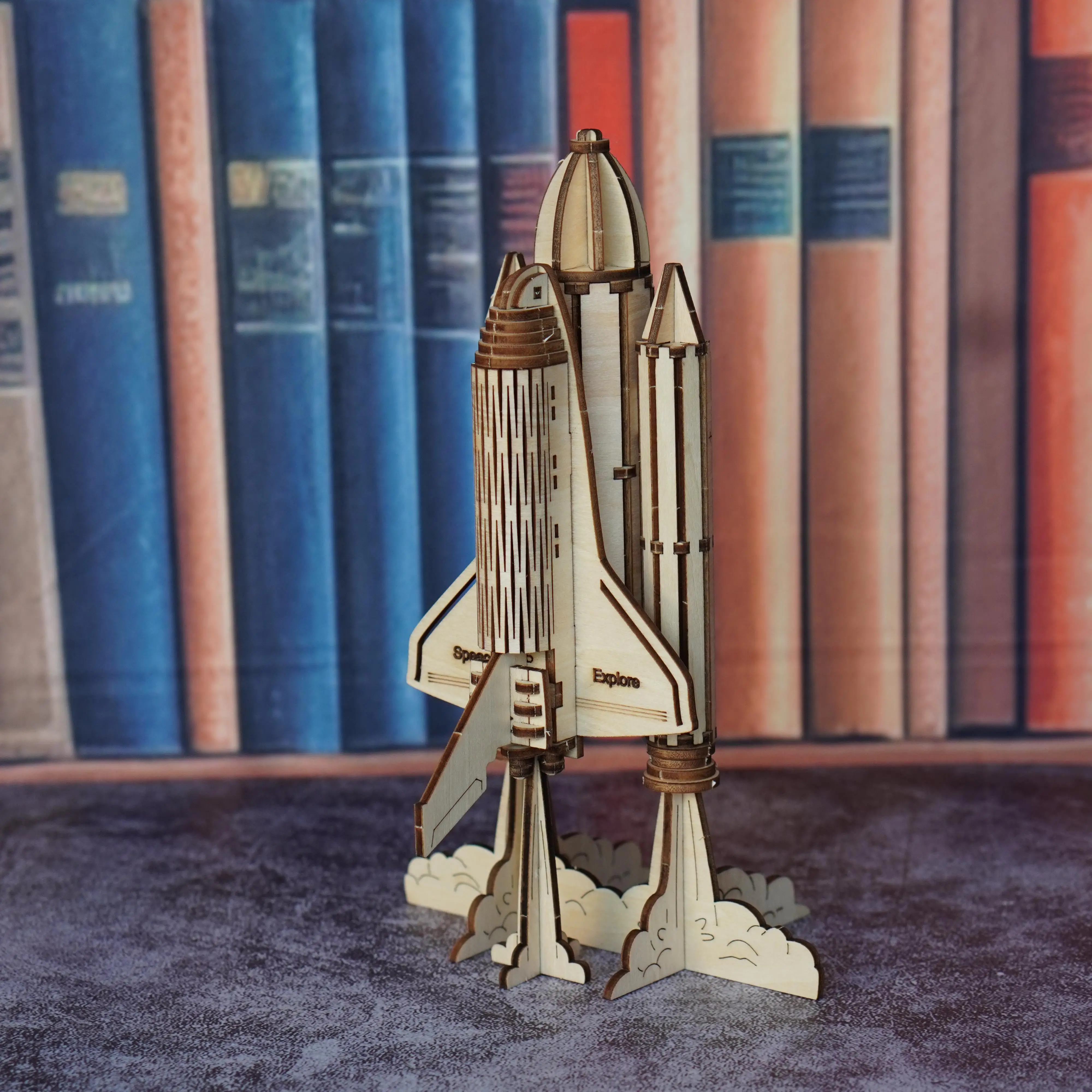 Quebra-cabeça de madeira 3D para adultos modelo de avião kit de brinquedo de bloco de construção de foguete, modelo de montagem DIY feito à mão