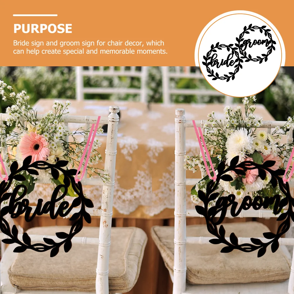 

Wooden Bride Signs Chair Decorative Rustic Seat Signage Sign For Chair Boards Wedding Ceremony Mr Mrs Sign