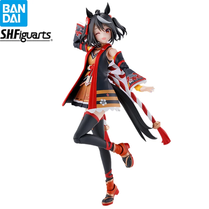 Original Bandai S.H.Figuarts Uma Musume Pretty Derby Kitasan Black Anime Figure Action Model Collecitble Toys Gift