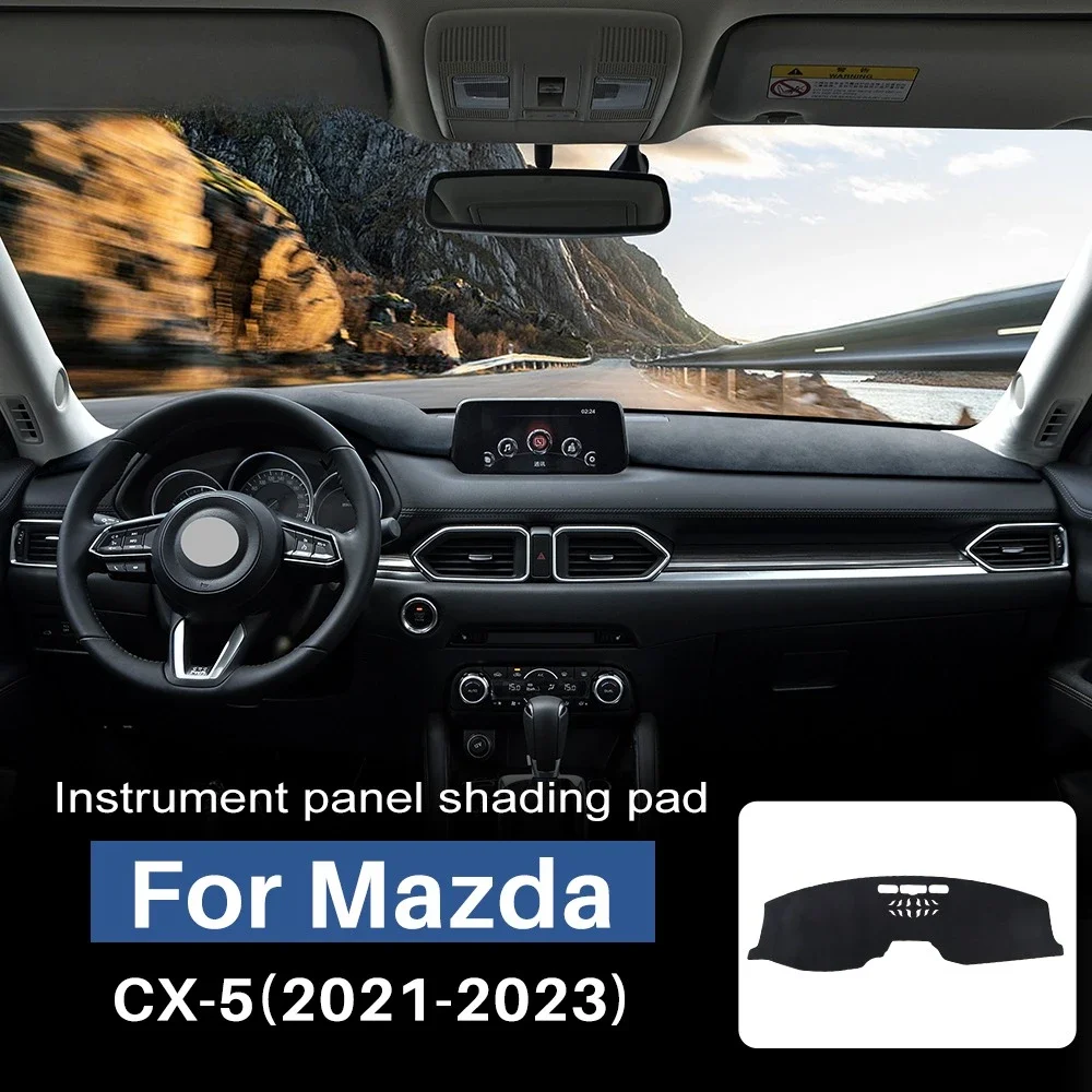 Armaturenbrett-Sonnenschutzmatte für MAZDA CX 5 2021 2023 UV-Schutz Blendschutz Windschutzscheibenabdeckung Rutschfester Flanell-Teppich Stoffoptionen