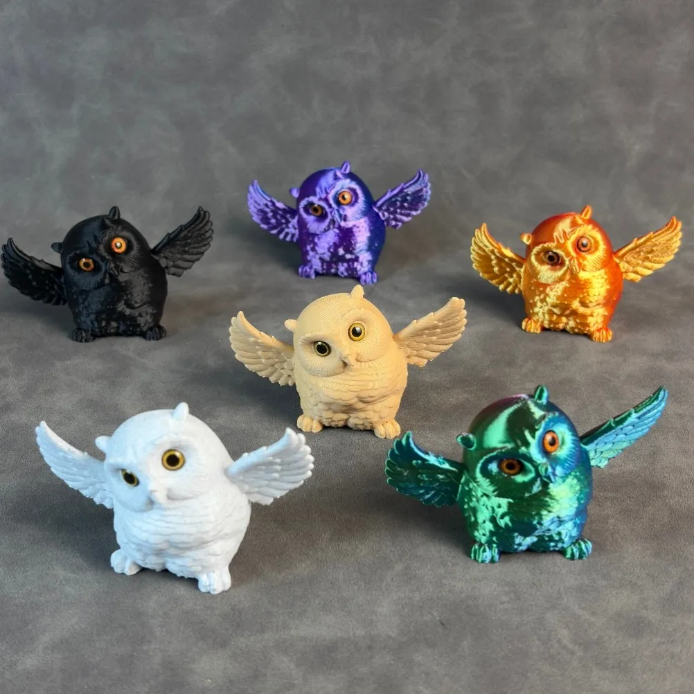 Cute Mini Owl Ornament Plastic Desktop Decorations Car Home Bonsai Decorations 3D Printing Creative and Novel Gifts