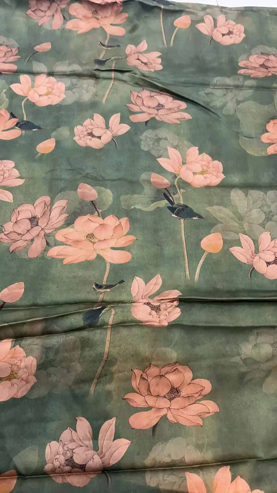 High Quality Front Spray Xiangyun Yarn Surface Dress Cheongsam Suit Fabric High-Grade Real Silk Cloth