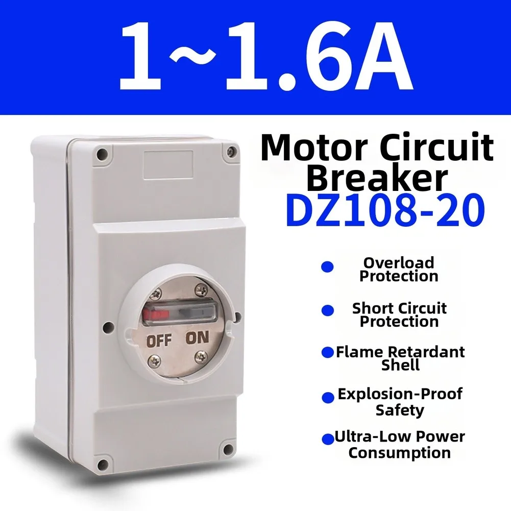 Box For DZ108-20 3P Circuit=Breaker, Motor Protection Shell For Three Phase Systems, Dustproof Enclosure For Electrical Safety