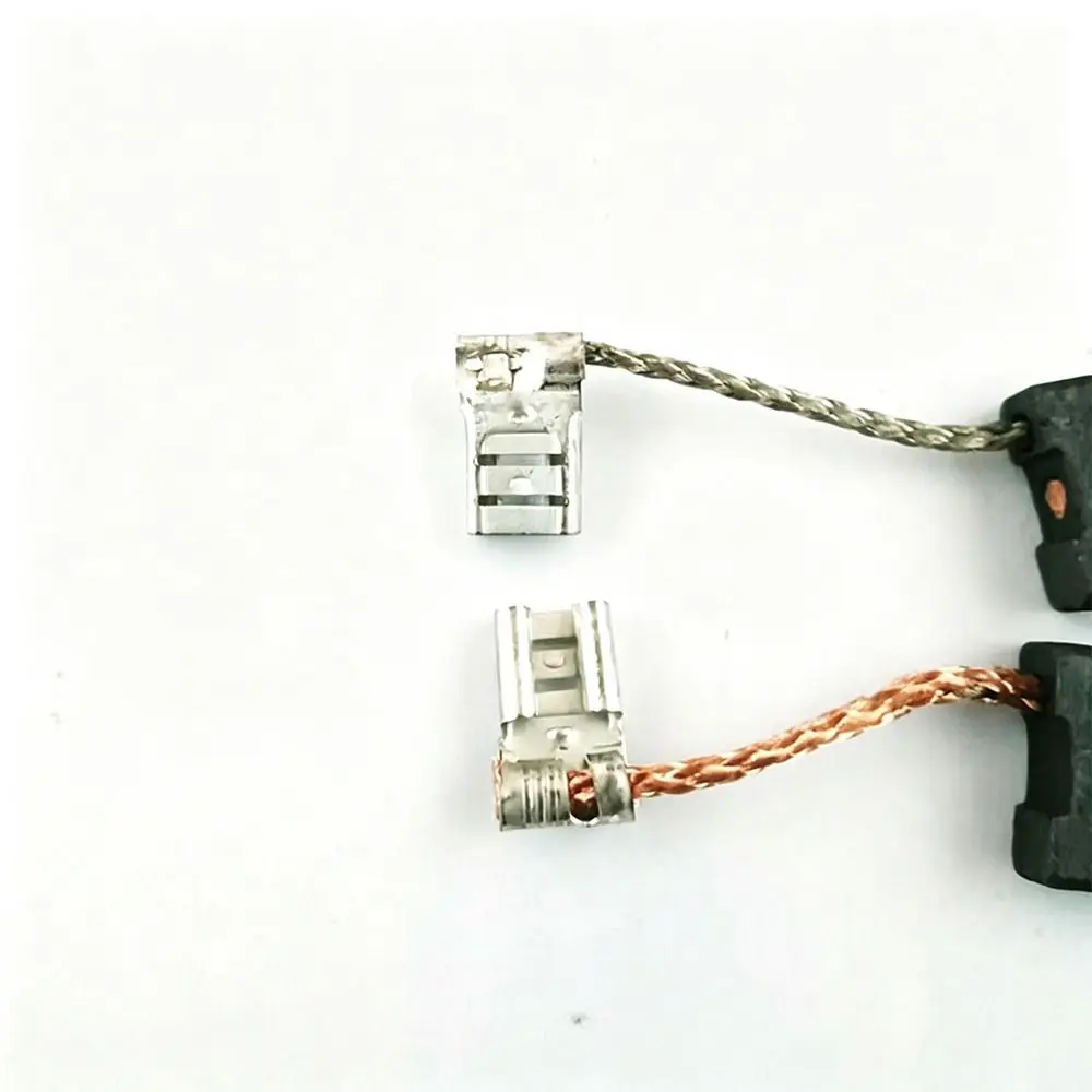 2Pcs Carbon Brushes Replacement Parts Copper Terminals Power Tool Brushes Conductive Rectangular Brush Blocks