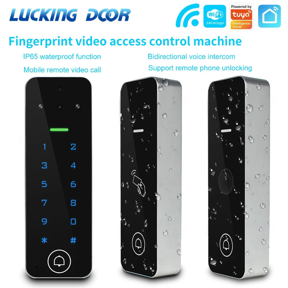 Support Tuya App Smart Video Intercom RFID Access control System Fingerprint Keypad Visual Doorbell for Villa Outdoor Metal Case