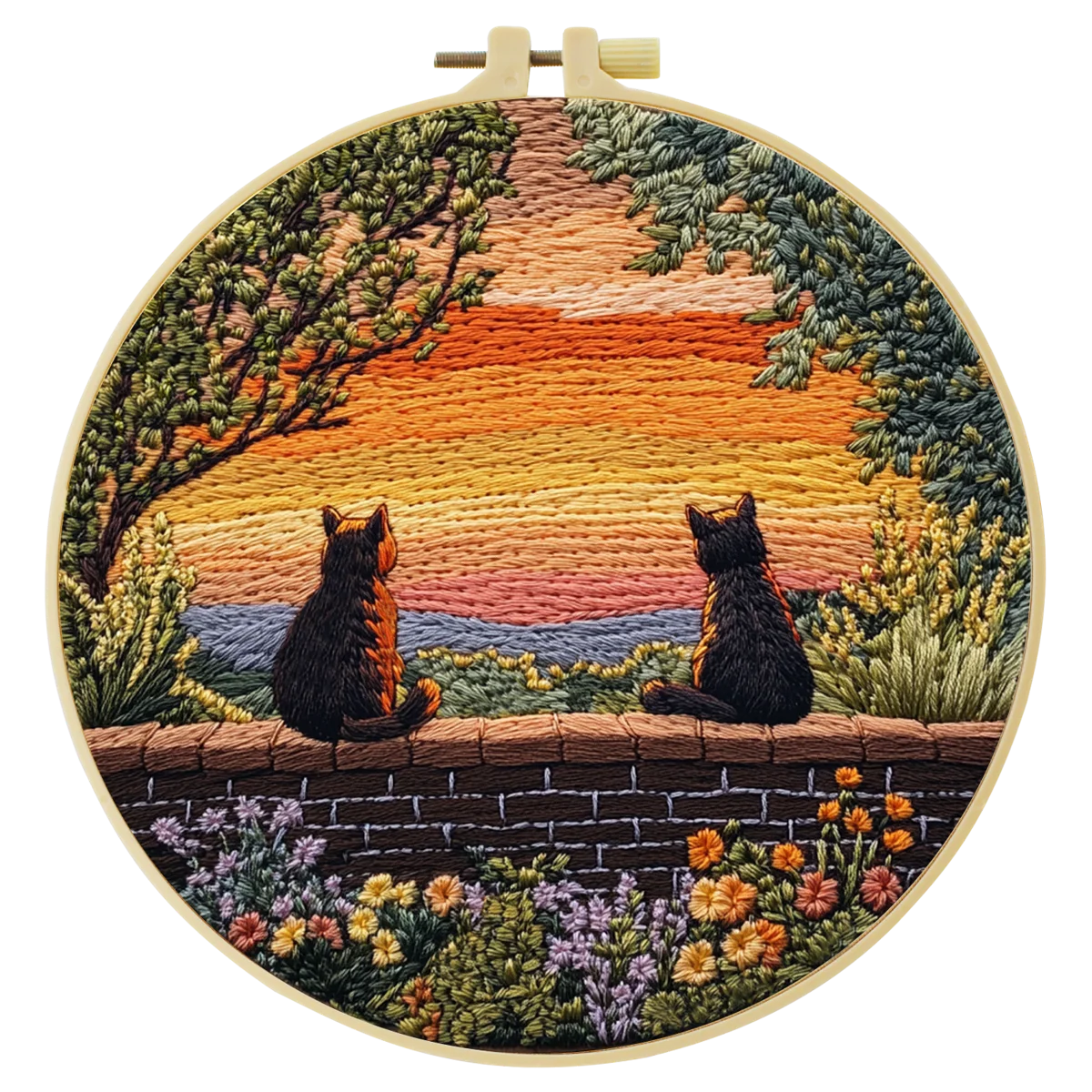 1 Stück 20X20CM/15X15CM 7,87/6,3 Zoll Katzen-Stickerei-Starter-Kit DIY-Kit DIY-Stickerei-Set für Anfänger Nähkunst – Detail 3