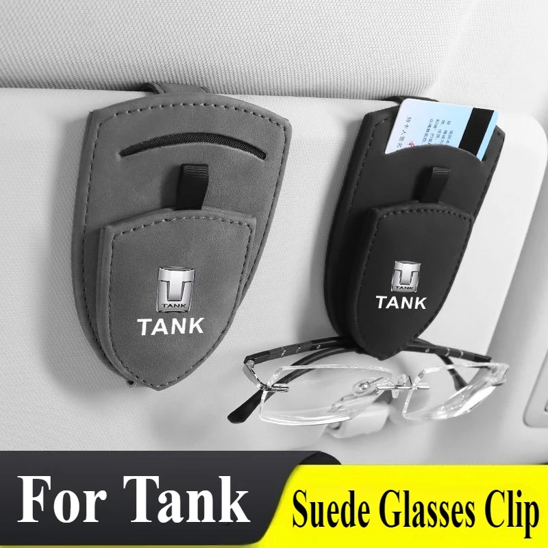 

For Tank 300 400 500 500 700 800 Suede Car Visor Sunshade Glasses Clip Card Sunglasses Storage Box Interior Modified Accessory