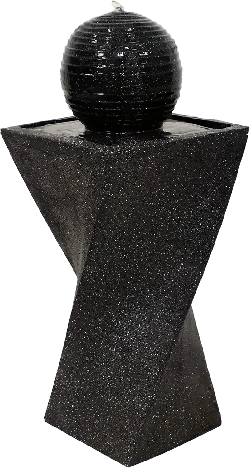 

32 Inch Outdoor Solar Water Fountain with Solar Battery Backup and LED Light for Garden Patio or Yard