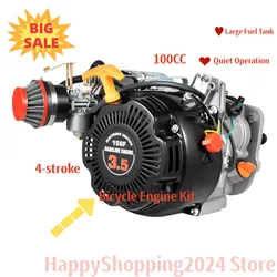 100CC 4-Stroke Gas Petrol Motorized Bike Engine Scooter Belt Kit Motorized Bicycle Bike Engine set Single Cylinder