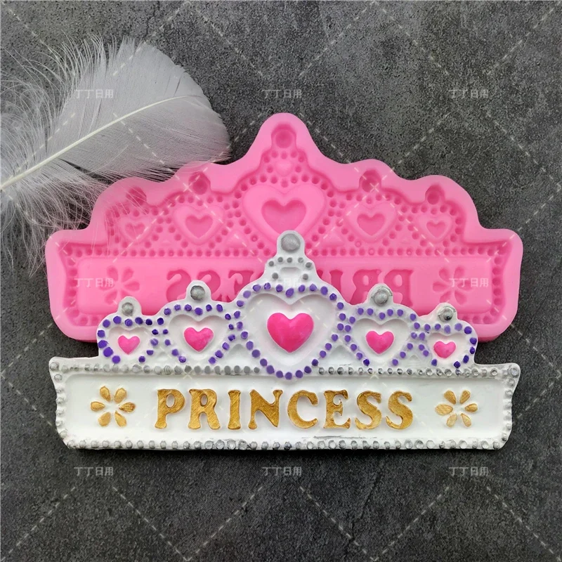 

Princess Crown for Birthday Cake Card Candy Chocolate Silicone Mold Fondant Decoration Baking DIY Tool Cupcake Moulds