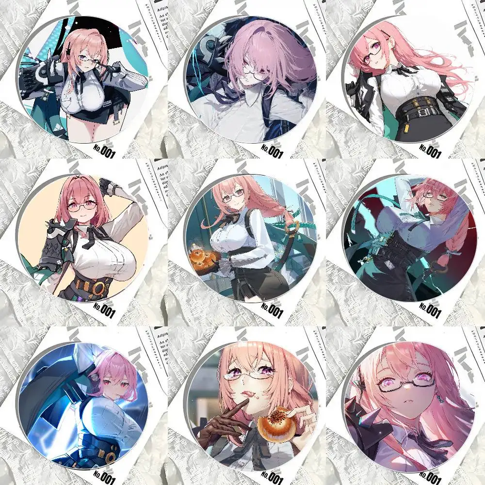 Yanagi Animated Game Zenless Zone Zero Cartoon Style Badge Brooches On Backpack Decoration Round Enamel Pins For Accessorys