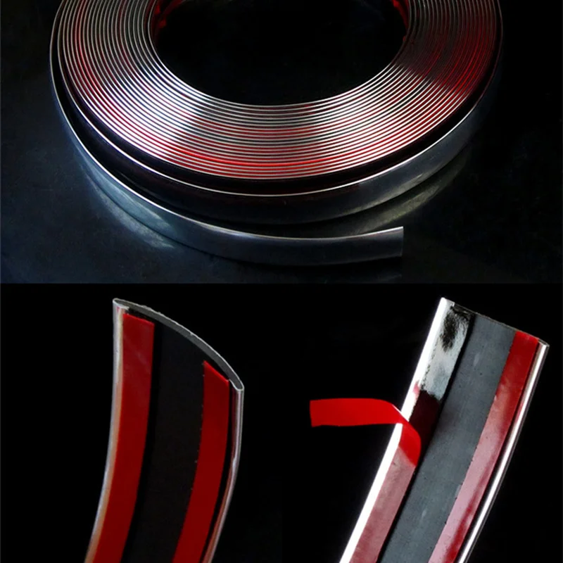 

15Mx15mm Chrome Strip Car Cover Trim Waterproof Anti Aging UV Resistant Wear Resistant Door Guards Car Door Strip Automobile