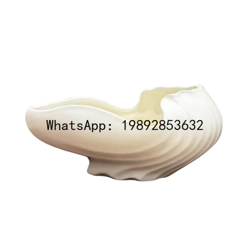 a17Shell Flowerpot Ceramic Vase Plant Pot Flower Arrangement Accessories Garden Courtyard Decoration Home Decoration Accessories