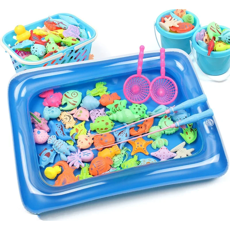 Fishing Children Boy 3D Girl Magnetic Toy Set Suit Magnetic Play Water Baby Toys Fish Square Round Hot Sale Gift for Kids