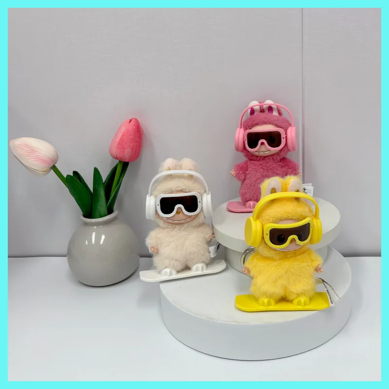 Ski Snowboard For 10.5cm Labubu4.0 The Monsters Pin For Love Series Doll Clothes Accessories Mini Labubu Accessories Colorful