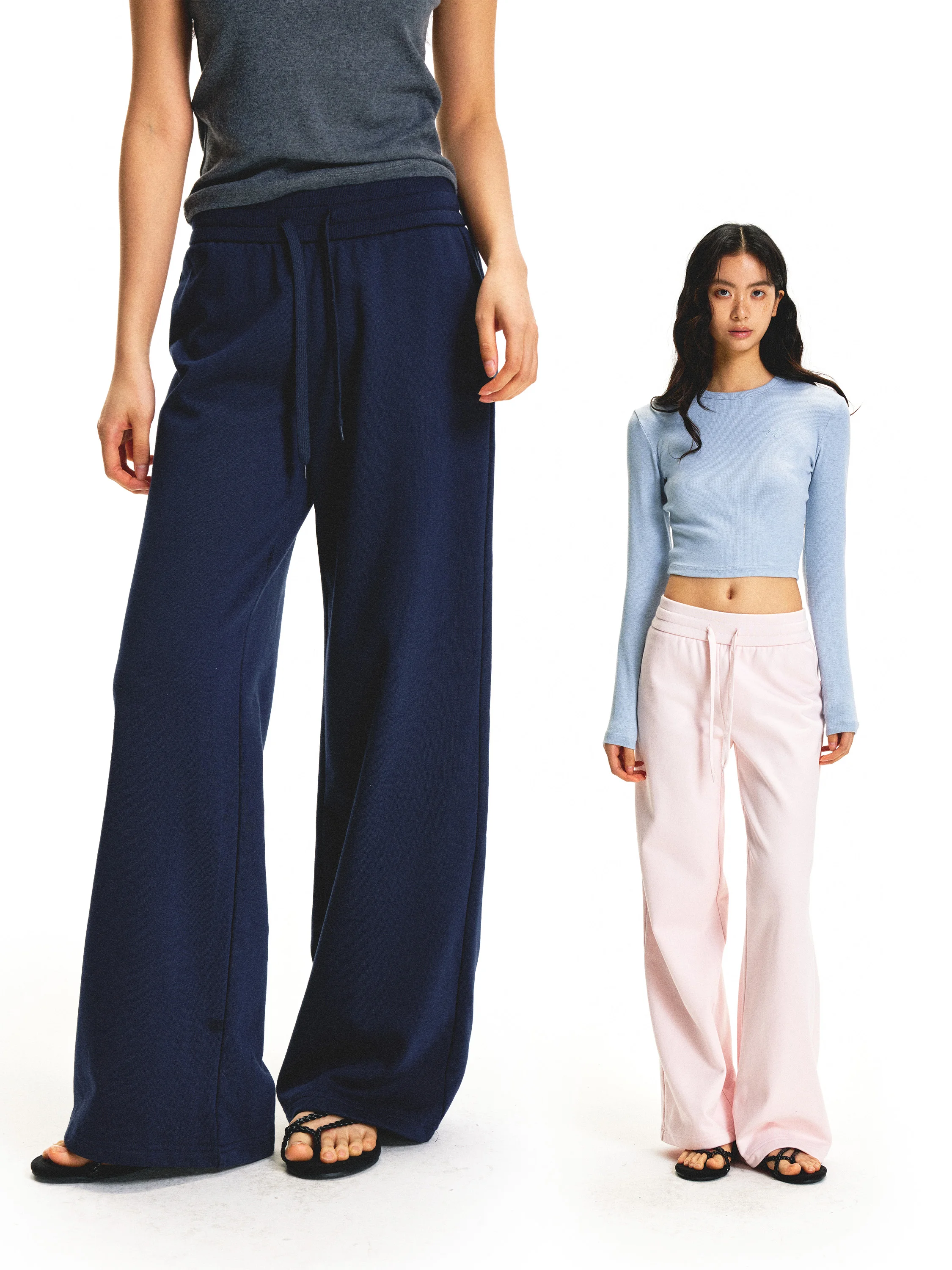 

Американские повседневные брюки UnderStr прямого кроя, розовые, с эластичным поясом и шнурком, длинные, простые, универсальные, весенние