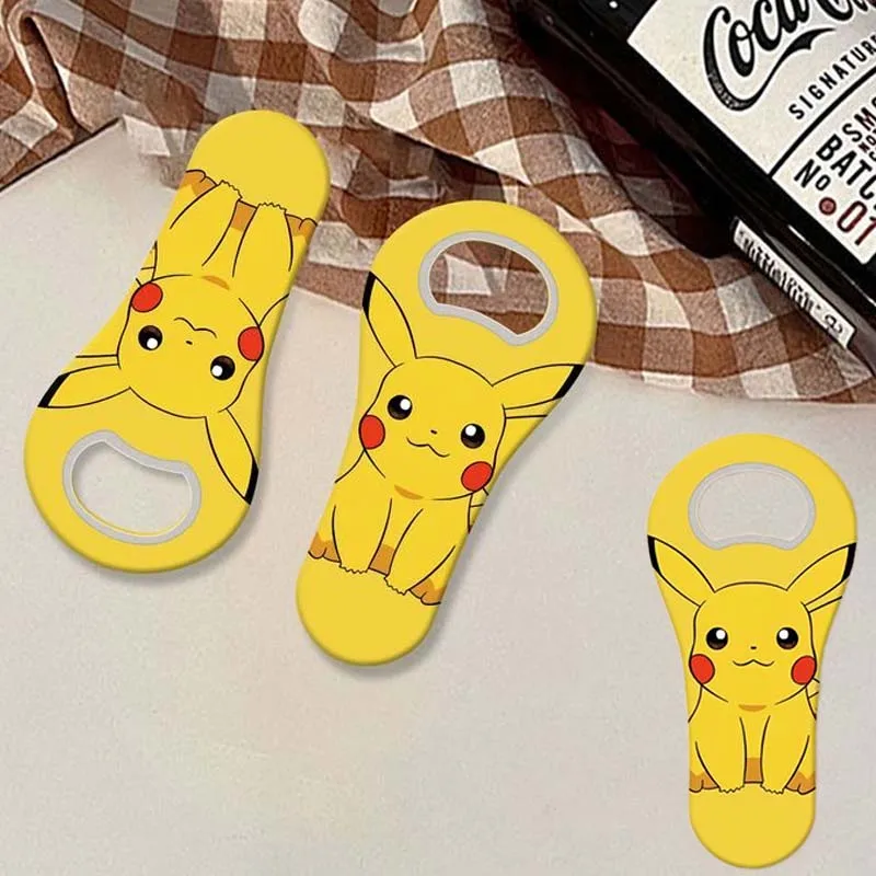 Pokemon Pikachu Bottle Opener Creative Magnetic Beer Drink Opener Stainless Steel Bottle Opener for Parties Bar Accessories New