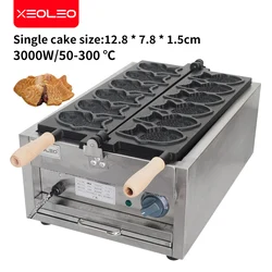 XEOLEO Taiyaki Maker Fischwaffelmaschine Fischkuchen Backmaschine 6 Stück Fischeis Waffeleisen 3000 W Antihaft-Pfanne