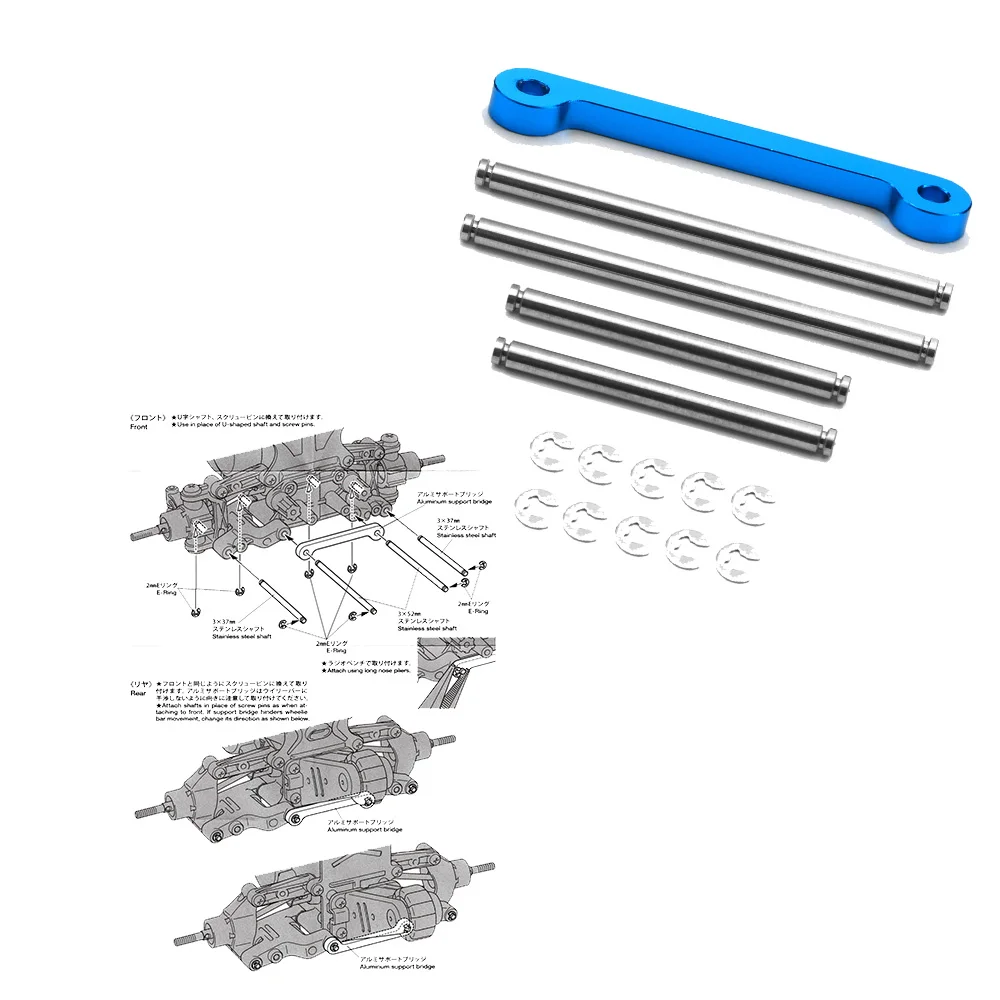 Metalowy mostek podporowy wału zawieszenia 54695 do Tamiya GF-01 G6-01 WR-02 GF01 G601 WR02 Metalowe części zamienne Rc Crawler Car truck