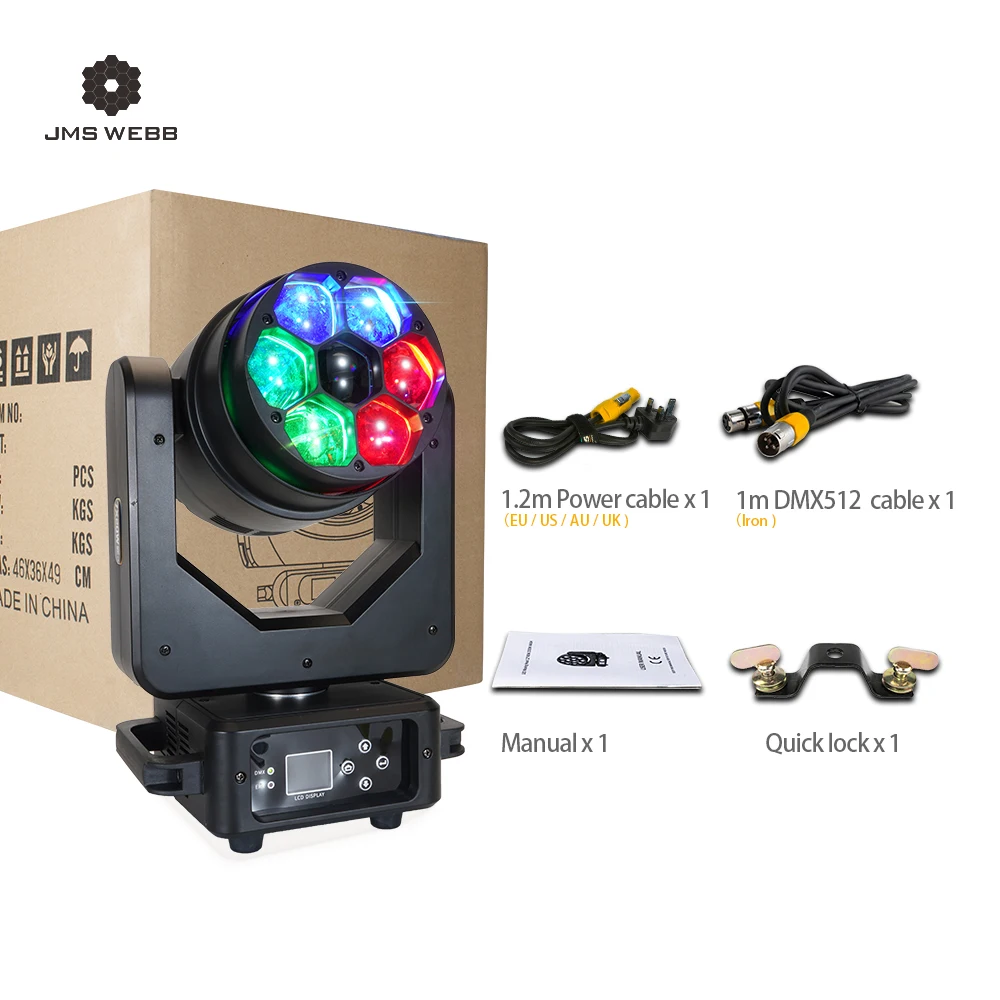 JMS WEBB LED Bees Eyes Zoom 7X20W Moving Head Light Lens Roat  Dyamamic Effect For Nightclub Disco Party Wedding