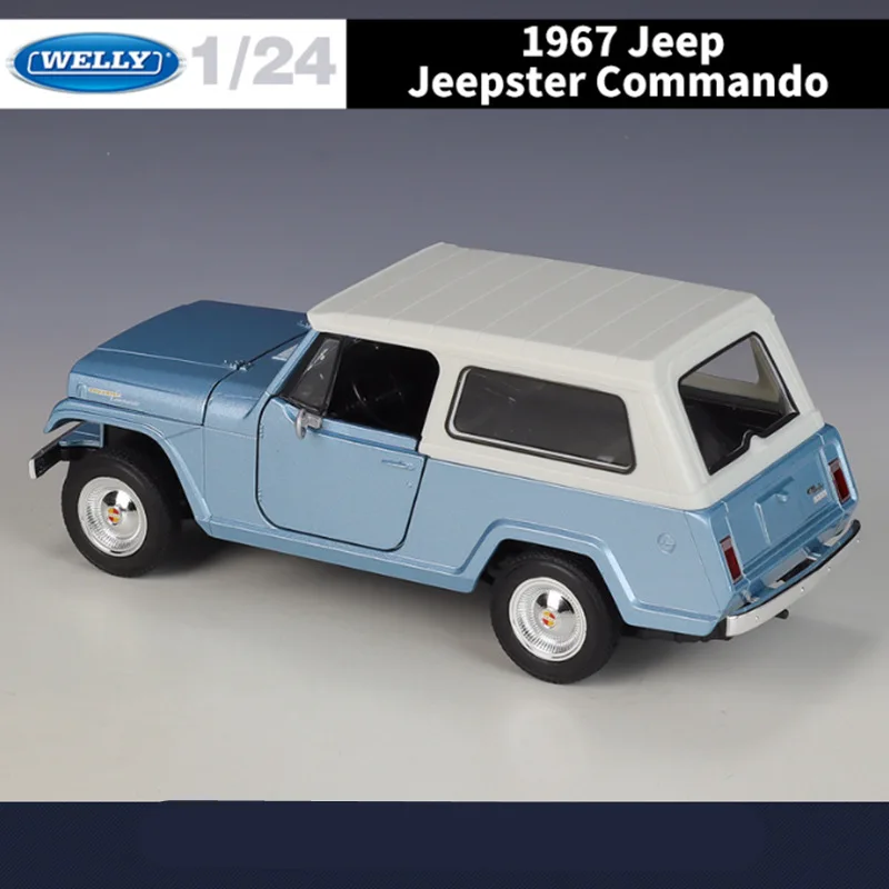 WELLY 1:24 1967年式 ジープ ジープスター コマンドー 合金製 ステーションワゴン 車 モデル ダイキャスト メタル 旅行用 オフロード車 カーモデル 子供向けギフト