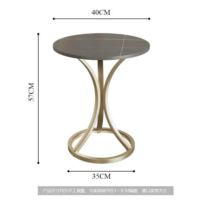 Italian Slate Coffee Table Small Round Table Small Apartment Sofa Side Tables Bedroom Bedside Tables Rock Slate Iron Art Mesas