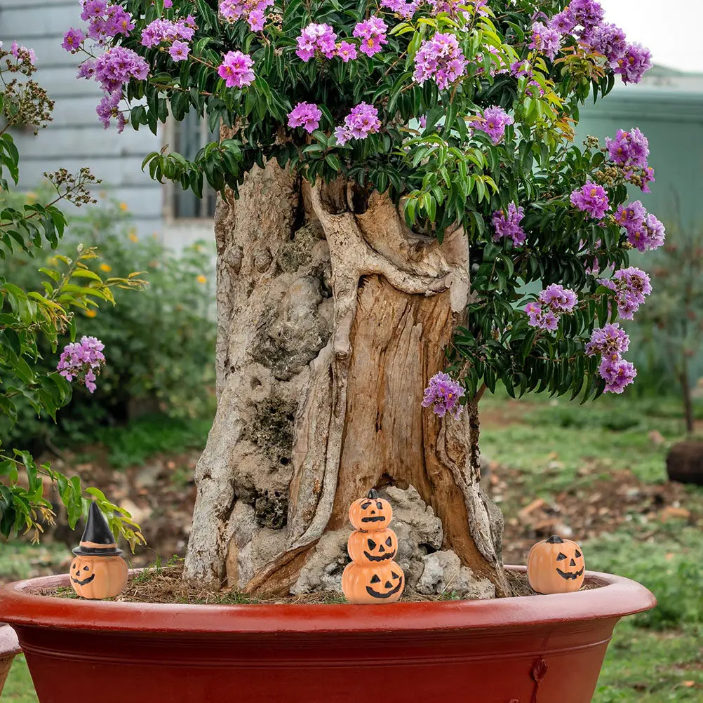 6Pcs Halloween Resin Pumpkin Ornaments Realistic Artificial Decoration Simulation Props for Home Garden Landscape Office