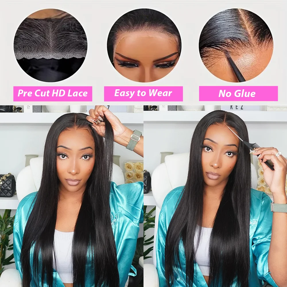 5x5 Ready to Go HD Lace Glueless Wigs 40 Inch 100%  Human Hair Wig 13x6 Pre Plucked Human Wigs 250 Density 13x4   Human Hair Wigs Perruques Naturelles Dentelle For Women  Brazilian image 6