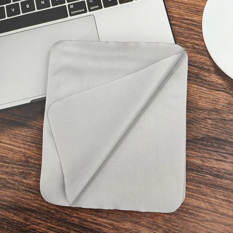 15Pcs Soft Suede Cleaning Cloth Black Gray White Wipes for Sunglasses Camera Lens Computer Watch Phones Washable Customized Logo