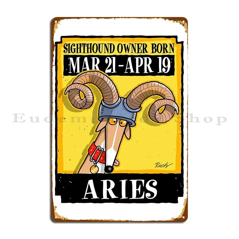 Aries Hound Metal Signs Living Room Rusty Living Room Personalized Cinema Tin Sign Poster