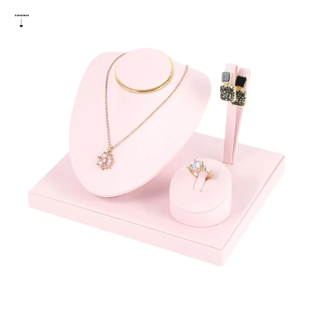 

Модный комбинированный набор: подставка для украшений из искусственной кожи в европейском стиле, витринный реквизит для прилавка, высококачественный, многофункциональный