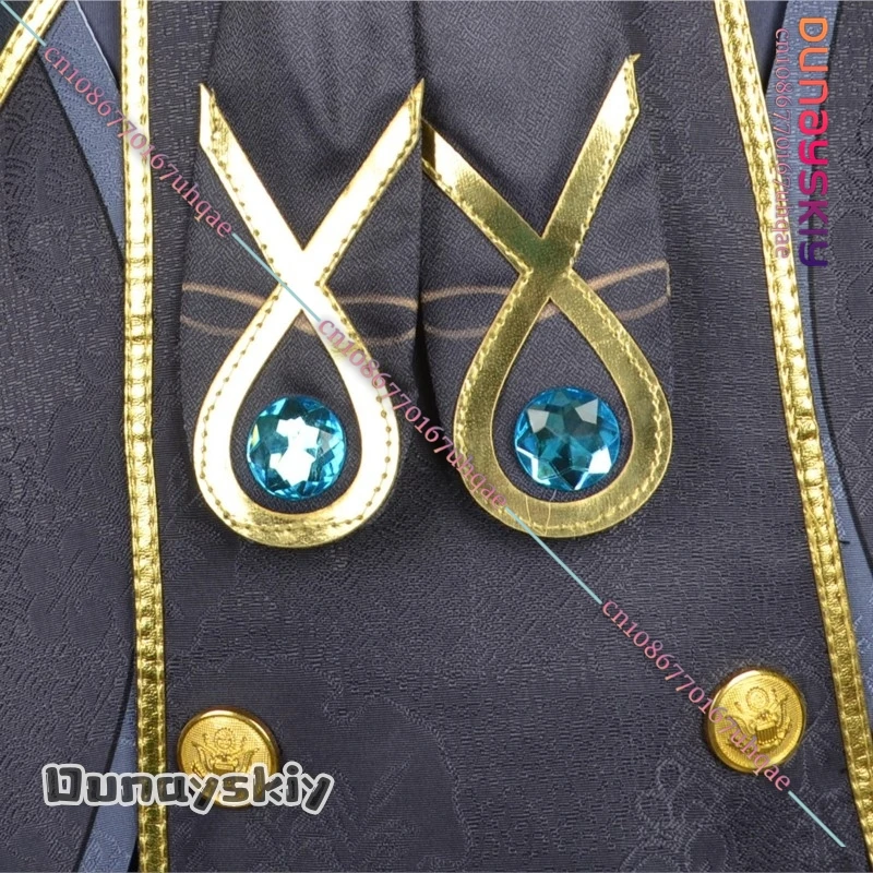 AFreminet حكيم المثقوب تأثيري حلي {SAIKOU} جينشين تأثير فونتين الأزرق الداكن بدلة غطس Steampunk أنيمي تأثيري ‌