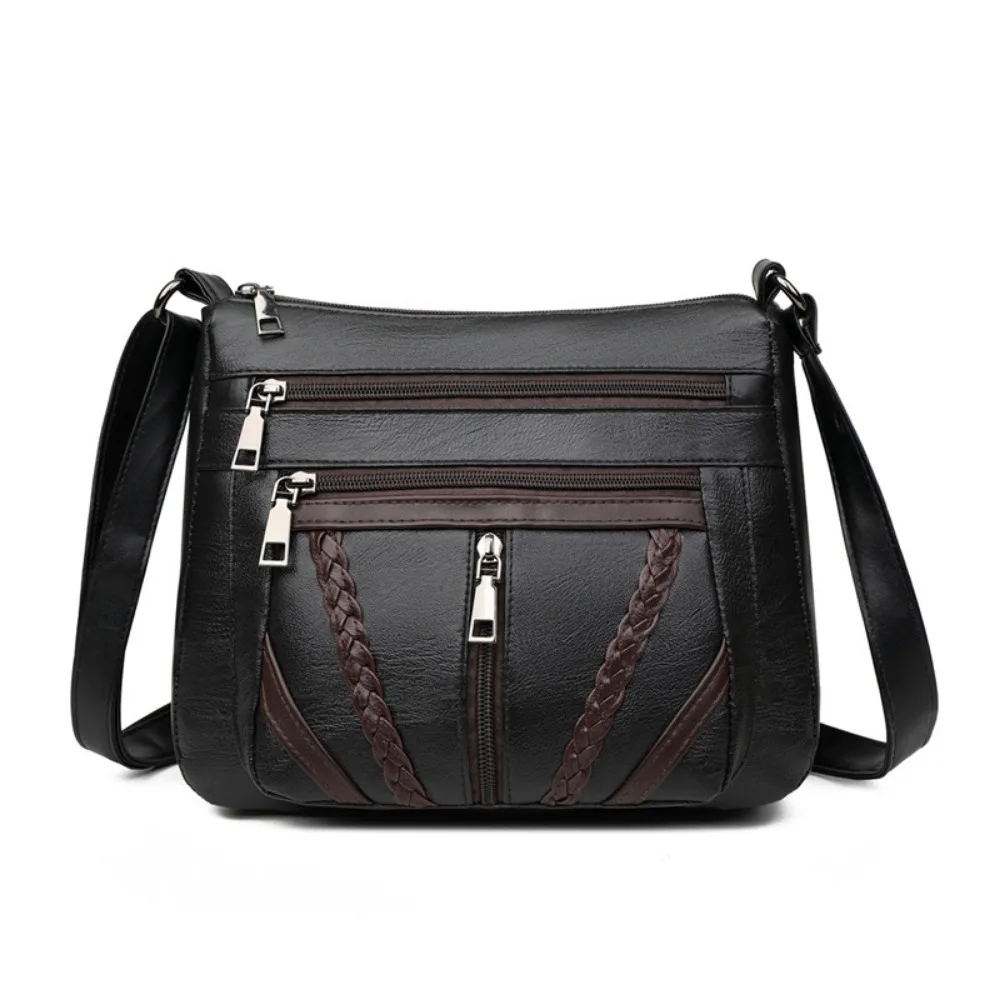 

Fashion Large Capacity Women PU Shoulder Bag PU Leather Minimalist Crossbody Handbag Vintage Waterproof Messenger Bag Outdoor