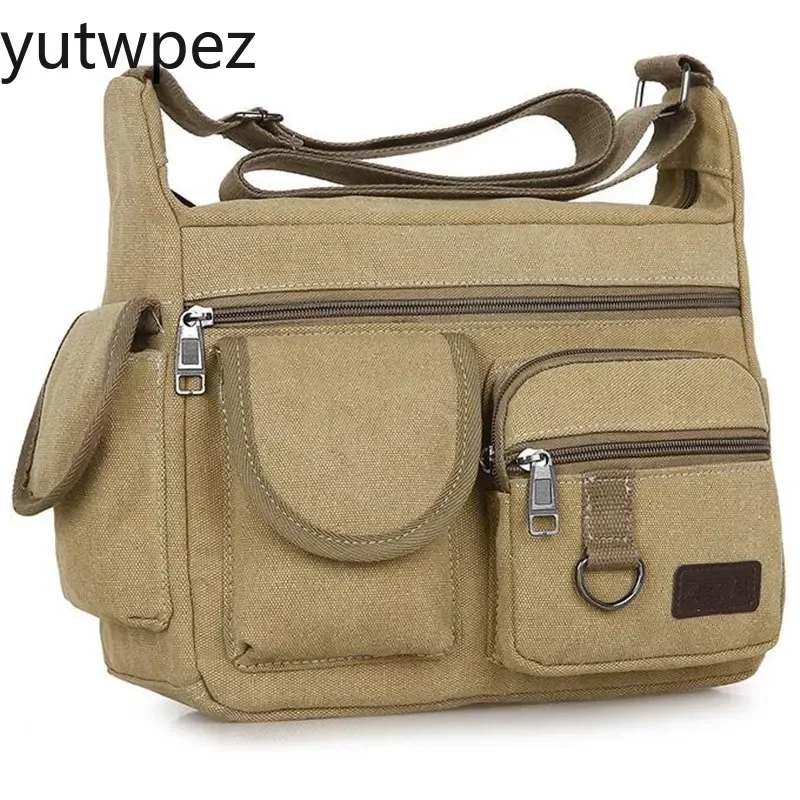 Outdoor Hiking Sports Running Men Canvas Shoulder Bag Travel Handbags Multifunction Messenger Top-handle Pack Crossbody Designer