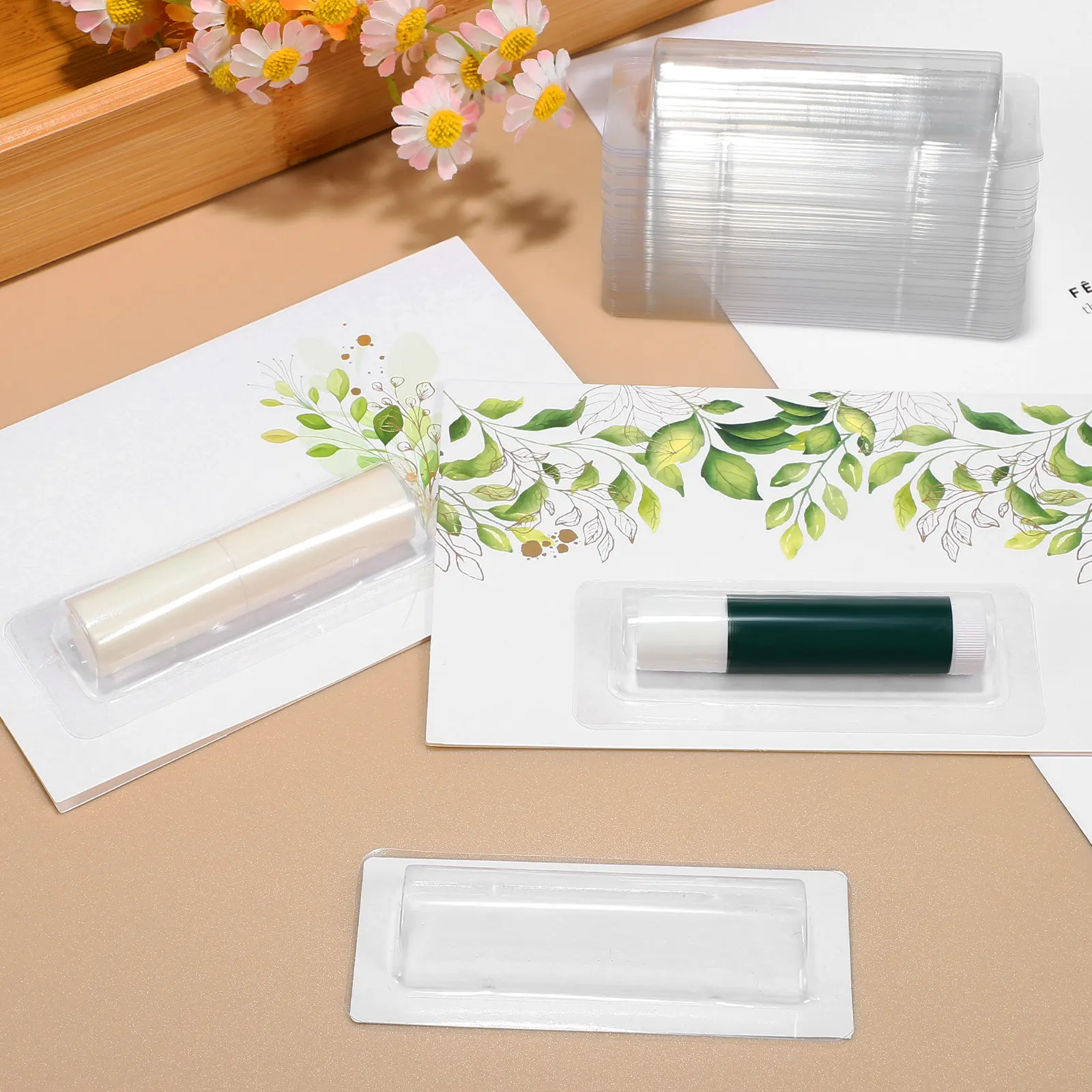 กล่องใส่ลิปบาล์มแบบใส 40 ชิ้น ทรงโดม สำหรับใส่ลิปบาล์ม ของทำมือ DIY การ์ดพลาสติก โดมใส่ลิปกลอส