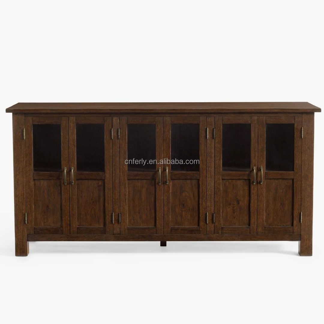 

A Luxury Living Room Glass Cabinet Modern Minimalist Style Handcrafted Solid Wood Sideboard Buffet